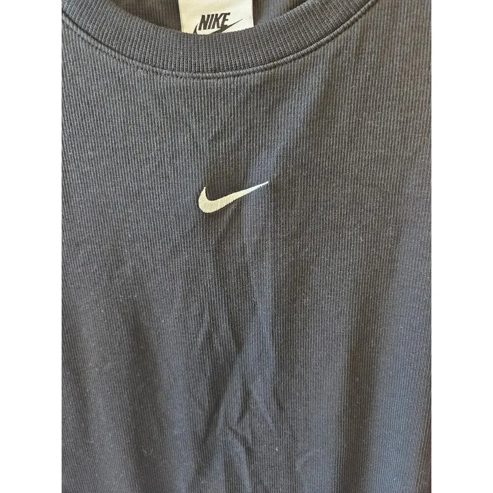 Nike Ribbed Crop Sleeveless Athletic Top Black XL FB8279-010